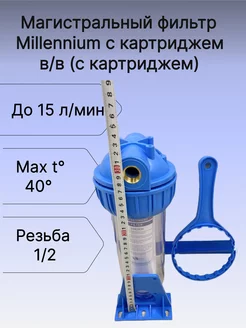 Магистральный фильтр, 1 2" в в (с картриджем)