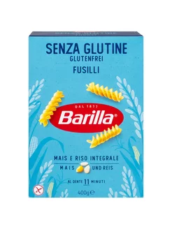 Макароны Barillа Fusilli gluten free, спираль, 400 г, синяя