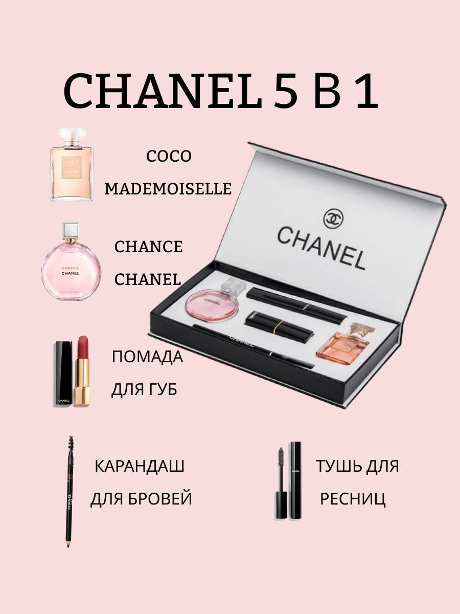 Парфюмерный набор Chanel 5в1. Коко Шанель косметика. Набор Chanel Travel destination. Chanel набор косметики.