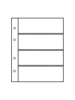 10 листов для банкнот на 4 ячейки Оптима