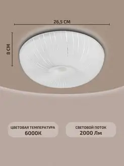 Люстра LED потолочная светодиодная "ГЛЯНЕЦ" 20Вт