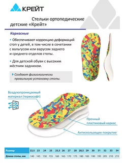 Стельки ортопедические детские при вальгусе