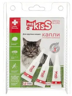 Капли от клещей для крупных кошек Ms.Kiss 2,5мл