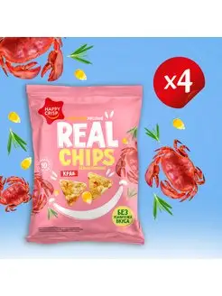 Чипсы кукурузно-рисовые Real Chips вкус Краба 4 шт по 50г