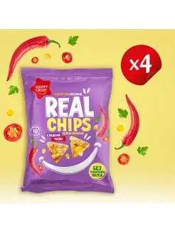 Чипсы кукурузно-рисовые Real Chips Сладкий Чили 4 шт по 50 г