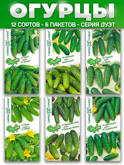 Семена Огурцов 12 сортов - 6 пакетов самоопыляемые Кураж