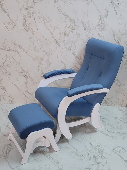 Кресло-качалка с пуфом для ног для взрослых