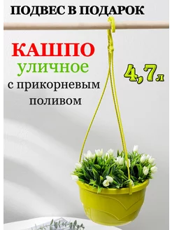 Подвесное кашпо с прикорневым поливом 4,7 литра