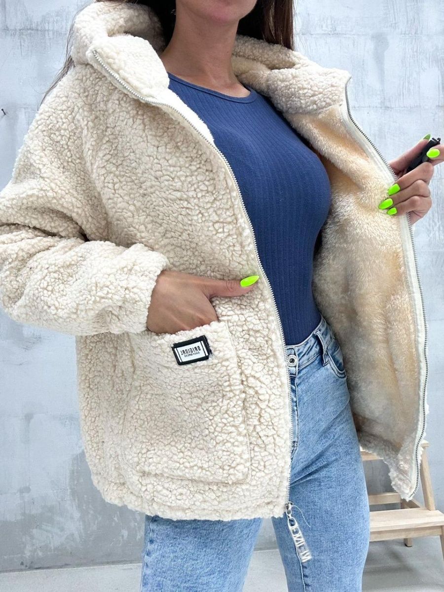 куртка из альпаки женская с капюшоном фото