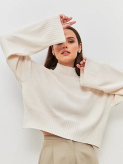 свитер с горлом вязаный укороченный оверсайз теплый кофта Buy & Style 167354513 купить за 2 243 ₽ в интернет-магазине Wildberries
