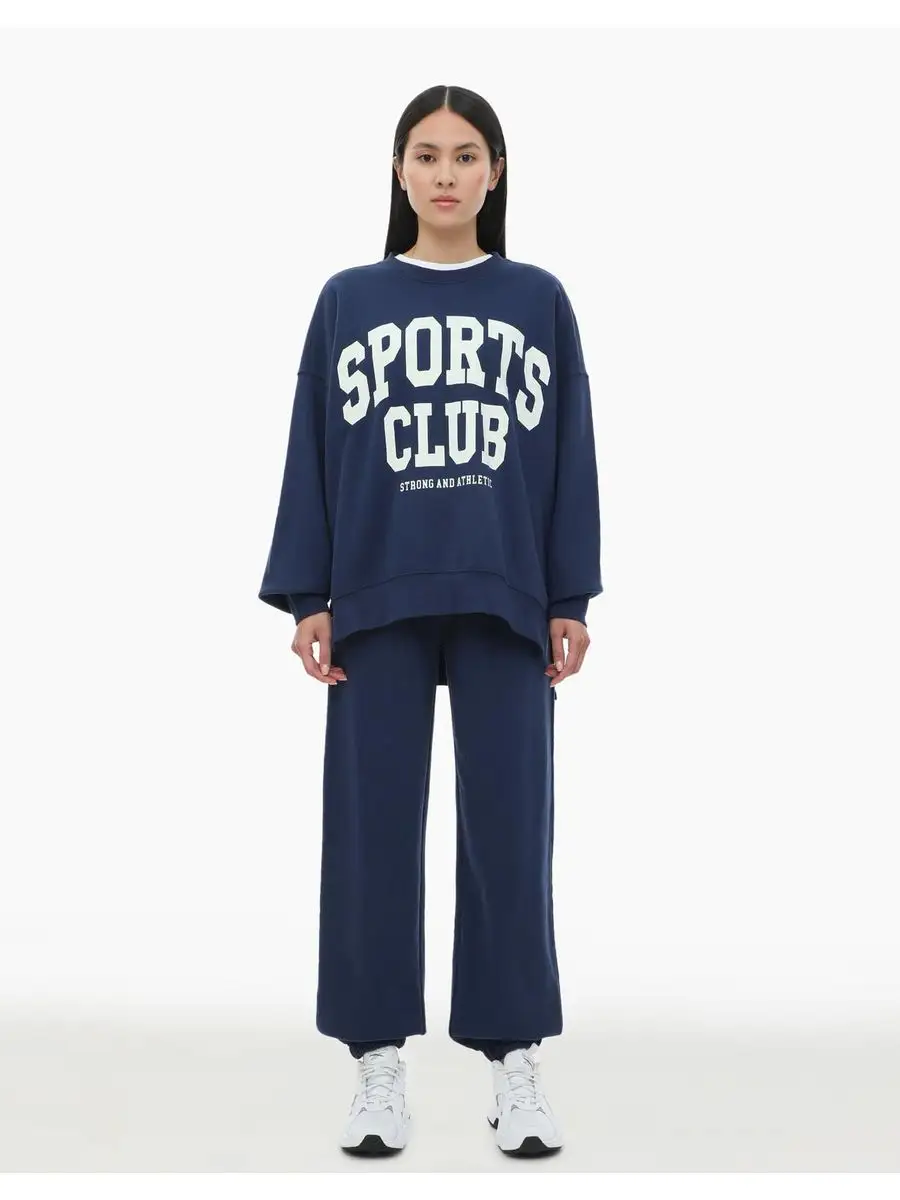Тёмно-синие спортивные брюки baggy Gloria Jeans 167964213 купить за 1 458 ₽в интернет-магазине Wildberries