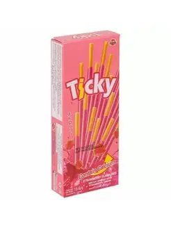 Бисквитное печенье-палочки с клубничным кремом Ticky, 18г