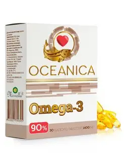 Oceanica Омега 3 Omega-3 рыбий жир 90% 1400 мг 30 капсул