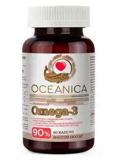 Oceanica Омега 3 Omega-3 рыбий жир 90% 1400 мг 60 капсул