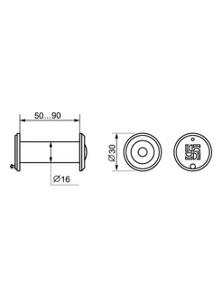 Дверной глазок Fuaro 3 DVZ 50x90 16 (оптика дверная )