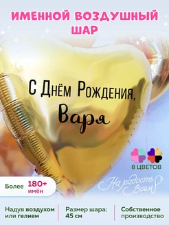 Воздушный шарик именной Варя Варвара Варюша Варечка