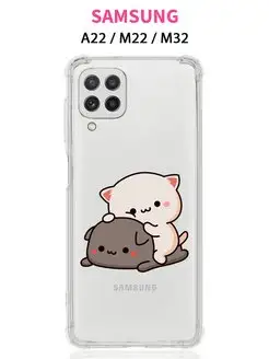 Чехол на Samsung A22 M22 и M32 противоударный силиконовый