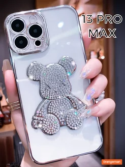 Чехол на iphone 13 pro max мишка со стразами