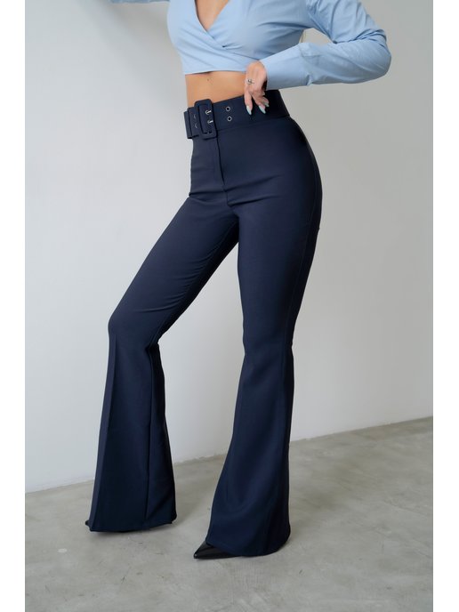 Купить синие брюки женские в интернет магазине WildBerries.ru