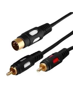 Шнур DIN 5 Pin - 2 RCA, 1,5м, Gold