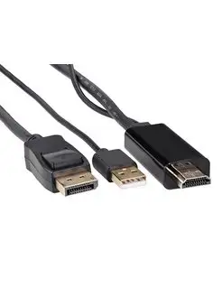 HDMI DisplayPort кабель 4K 60Hz с USB питанием медь 1.8м