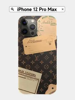 Чехол iPhone 12 Pro Max прозрачный с принтом Louis Vuitton