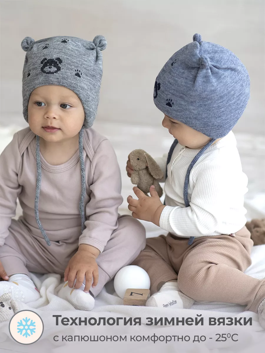 Схема вязания детской шапочки с мысиком