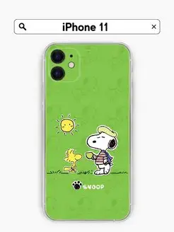 Чехол для iPhone 11 прозрачный с принтом Snoopy