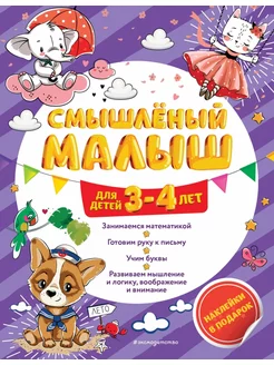 Смышлёный малыш для детей 3-4 лет (с наклейками)