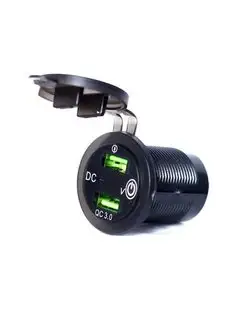 Разъем USB в авто врезной SC19(2USB,QC3.0,Вольтметр)