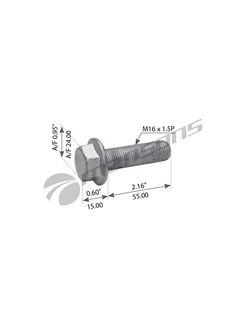 Болт суппорта m16*1.5*55 mb actros axor