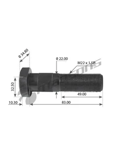 Болт колесный m22*1.5*085 saf