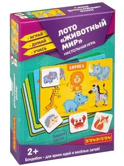 Настольная игра для детей с карточками Лото Животные