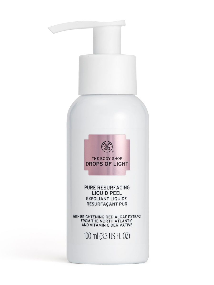 Peel light. Pure Resurfacing Liquid Peel. Жидкий пилинг. Жидкий скраб. The body shop Drops of Light Pure Resurfacing отзывы.