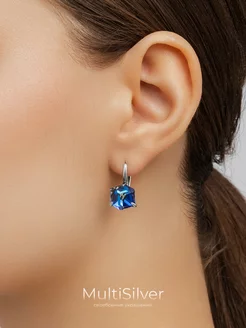 Серьги серебро кристалл swarovski 925