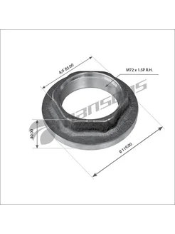 Гайка ступицы m72*1.5*30 правая saf