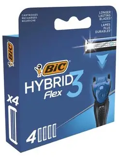 Кассеты для бритья Flex 3 Hybrid, уп. 4шт