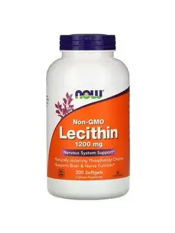 Лецитин Lecithin 1200 мг Нау Фудс 200 капсул