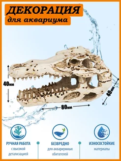 Декорация для аквариума Череп крокодила 8*4*4см