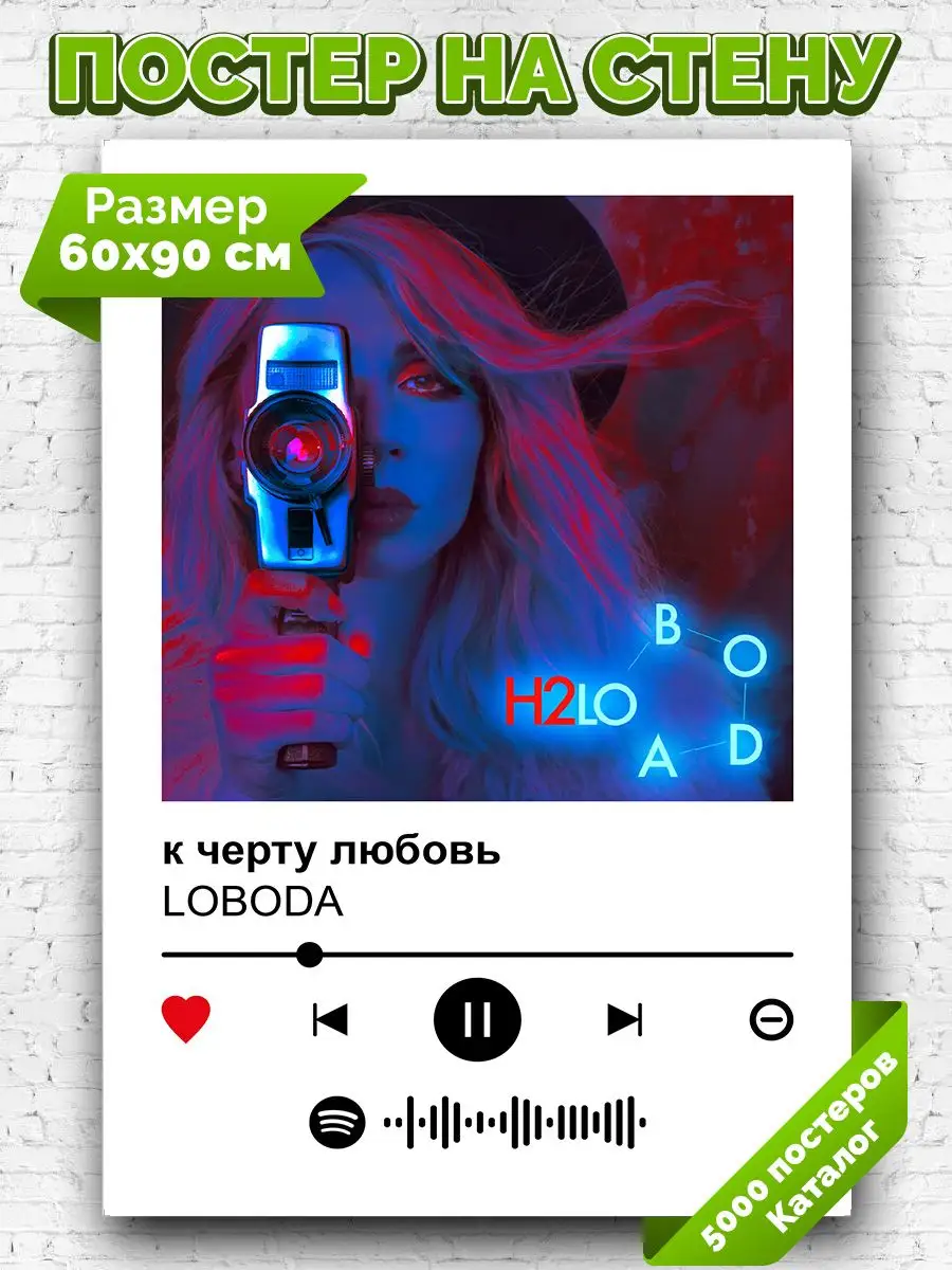 Постер На Стену LOBODA - К Черту Любовь 60х90 Arthata-Spotify.