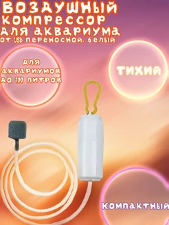 Воздушный компрессор для аквариума от USB переносной