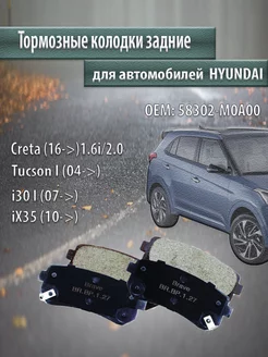 Колодки тормозные задние Хендай Creta 2016-