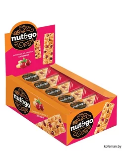 Злаковый батончик Nut&Go с клюквой, 18 шт. по 42 г