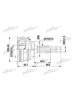 ШРУС наружн к-кт 26x56x27 TOYOTA CARINA 89-, CAMRY 90-