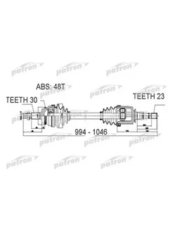 Полуось передняя правая 25x857x58x26 CITROEN C4 II1.6 VTI 12