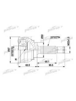 ШРУС наружн к-кт 25x50x23 MITSUBISHI COLT LANCER -89