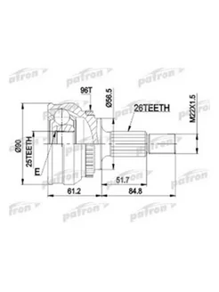 ШРУС наружн к-кт 26x56.5x25 ABS 96T AUDI 100 84-12.87