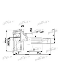 ШРУС наружн к-кт 26x56x23 ABS 48T TOYOTA CARINA E 92 - 97, C