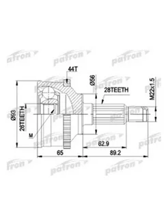 ШРУС наружн к-кт 28x56x26 ABS 44T MAZDA 626 2.0D 87-92