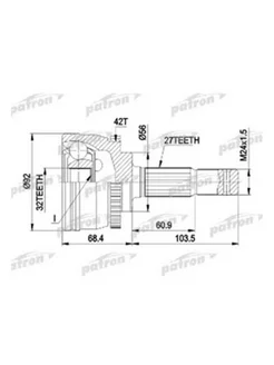 ШРУС наружн к-кт 27x56x32 ABS 42T NISSAN PRIMERA с ABS 2.0 1